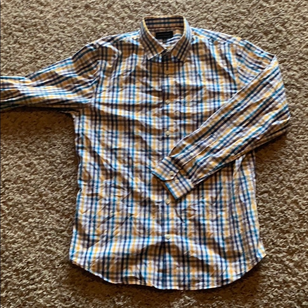 Banana Republic blue and yellow dress shirt